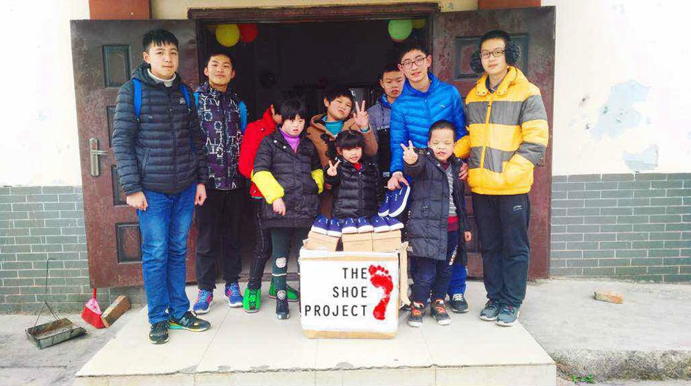 Orphanage in China receiving shoes